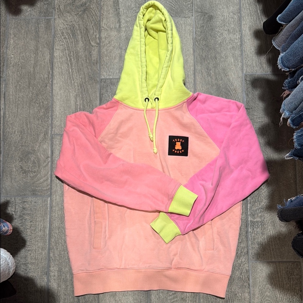 Teddy Fresh Colorblock Hoodie with Logo Patch